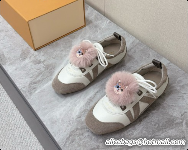 Best Luxury Louis Vuitton LV Sneakerina Sneakers Ballerina in Suede & Calfskin LV091723 Grey/White 2026