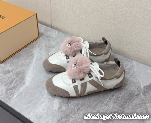 Best Luxury Louis Vuitton LV Sneakerina Sneakers Ballerina in Suede & Calfskin LV091723 Grey/White 2026