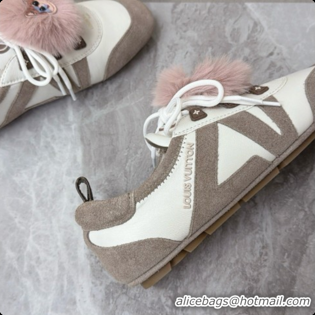 Best Luxury Louis Vuitton LV Sneakerina Sneakers Ballerina in Suede & Calfskin LV091723 Grey/White 2026