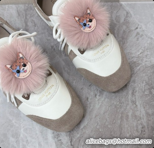 Best Luxury Louis Vuitton LV Sneakerina Sneakers Ballerina in Suede & Calfskin LV091723 Grey/White 2026