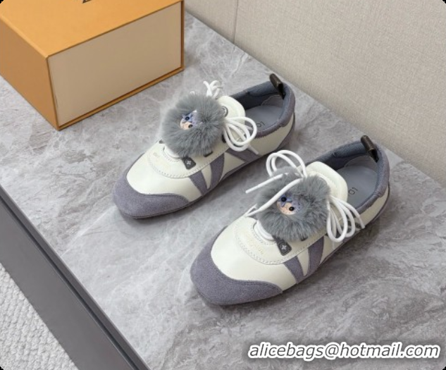 Best Price Louis Vuitton LV Sneakerina Sneakers Ballerina in Suede & Calfskin LV091724 Grey/White 2026