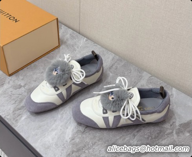 Best Price Louis Vuitton LV Sneakerina Sneakers Ballerina in Suede & Calfskin LV091724 Grey/White 2026