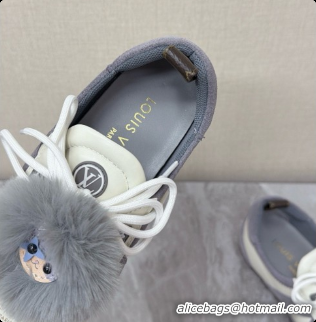 Best Price Louis Vuitton LV Sneakerina Sneakers Ballerina in Suede & Calfskin LV091724 Grey/White 2026