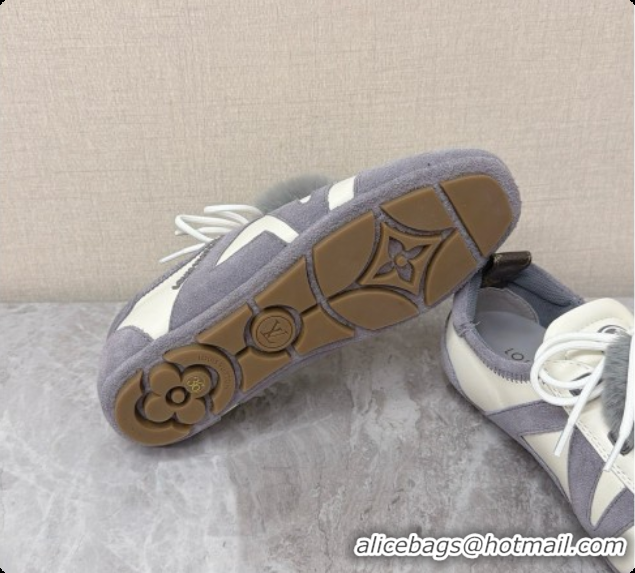 Best Price Louis Vuitton LV Sneakerina Sneakers Ballerina in Suede & Calfskin LV091724 Grey/White 2026
