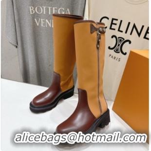 Most Popular Louis Vuitton LV Beaubourg High Boot in Brown Canvas & Calfskin LV091725 2026