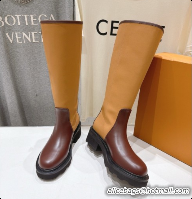 Most Popular Louis Vuitton LV Beaubourg High Boot in Brown Canvas & Calfskin LV091725 2026