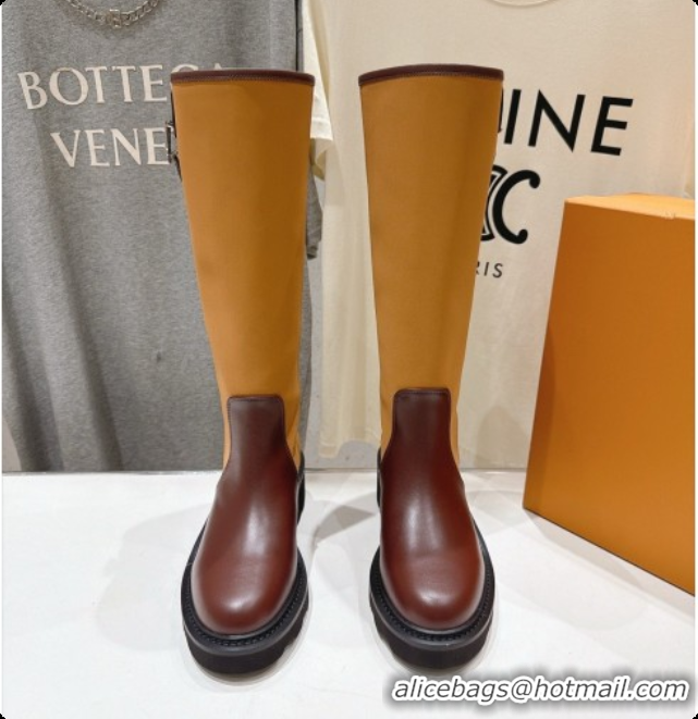 Most Popular Louis Vuitton LV Beaubourg High Boot in Brown Canvas & Calfskin LV091725 2026