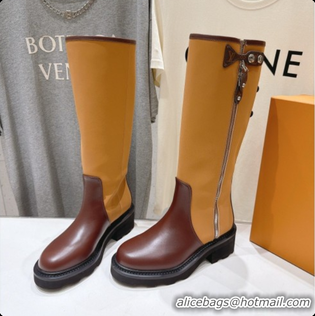 Most Popular Louis Vuitton LV Beaubourg High Boot in Brown Canvas & Calfskin LV091725 2026
