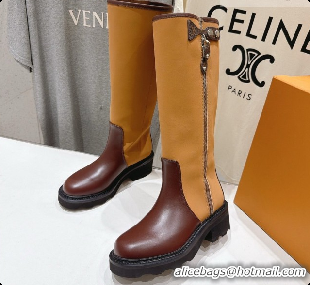 Most Popular Louis Vuitton LV Beaubourg High Boot in Brown Canvas & Calfskin LV091725 2026