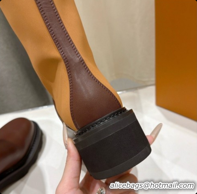 Most Popular Louis Vuitton LV Beaubourg High Boot in Brown Canvas & Calfskin LV091725 2026