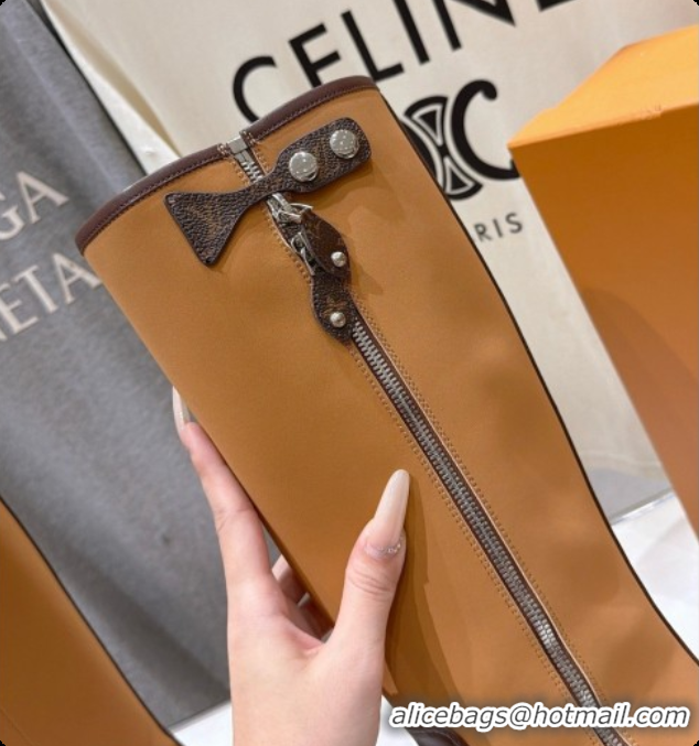 Most Popular Louis Vuitton LV Beaubourg High Boot in Brown Canvas & Calfskin LV091725 2026