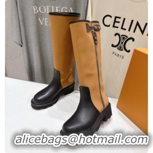 Perfect Louis Vuitton LV Beaubourg High Boot in Brown Canvas & Black Calfskin LV091726 2026