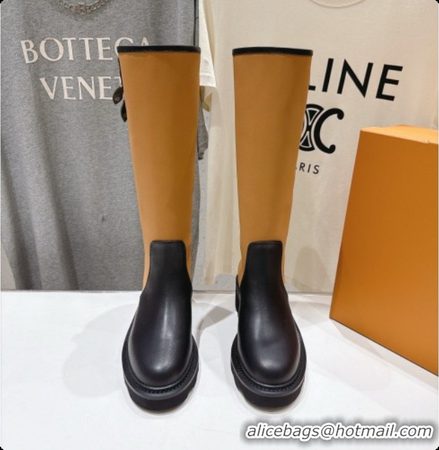 Perfect Louis Vuitton LV Beaubourg High Boot in Brown Canvas & Black Calfskin LV091726 2026