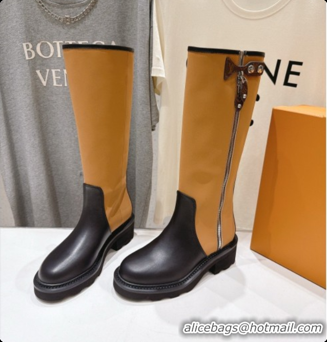 Perfect Louis Vuitton LV Beaubourg High Boot in Brown Canvas & Black Calfskin LV091726 2026