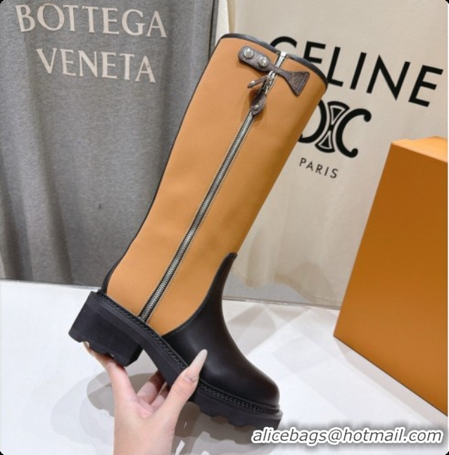 Perfect Louis Vuitton LV Beaubourg High Boot in Brown Canvas & Black Calfskin LV091726 2026