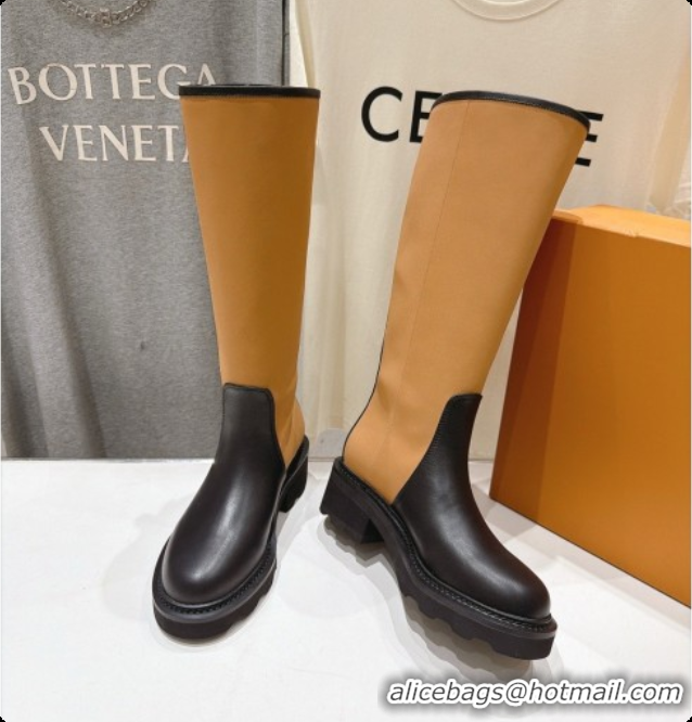 Perfect Louis Vuitton LV Beaubourg High Boot in Brown Canvas & Black Calfskin LV091726 2026