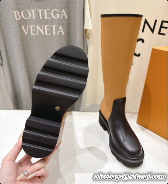 Perfect Louis Vuitton LV Beaubourg High Boot in Brown Canvas & Black Calfskin LV091726 2026