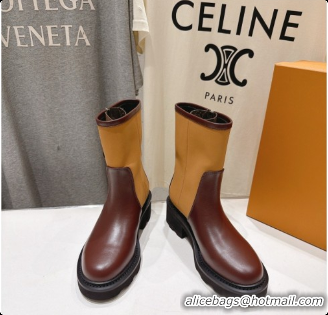 New Style Louis Vuitton LV Beaubourg Ankle Boot in Brown Canvas & Calfskin LV091727 2026