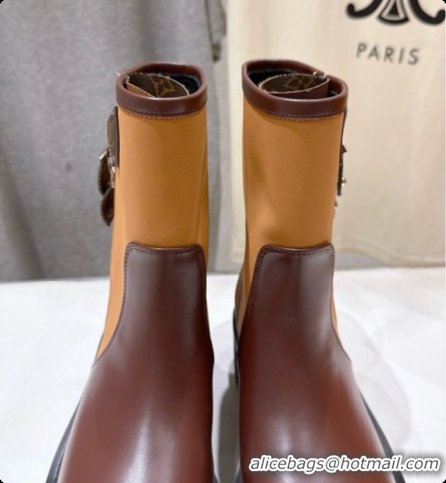New Style Louis Vuitton LV Beaubourg Ankle Boot in Brown Canvas & Calfskin LV091727 2026