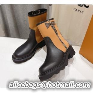 Good Product Louis Vuitton LV Beaubourg Ankle Boot in Brown Canvas & Black Calfskin LV091728 2026