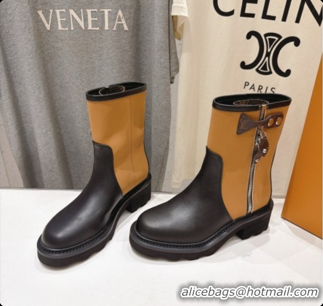 Good Product Louis Vuitton LV Beaubourg Ankle Boot in Brown Canvas & Black Calfskin LV091728 2026