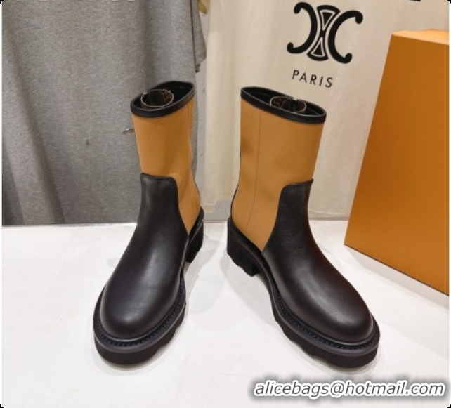 Good Product Louis Vuitton LV Beaubourg Ankle Boot in Brown Canvas & Black Calfskin LV091728 2026