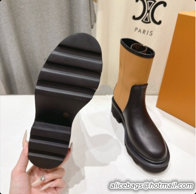Good Product Louis Vuitton LV Beaubourg Ankle Boot in Brown Canvas & Black Calfskin LV091728 2026