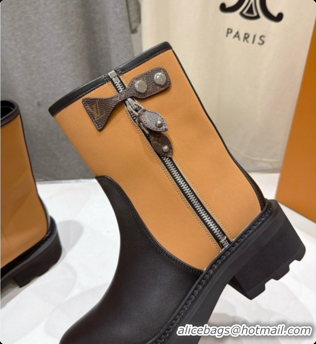 Good Product Louis Vuitton LV Beaubourg Ankle Boot in Brown Canvas & Black Calfskin LV091728 2026