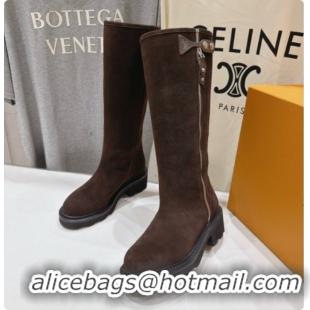 Reasonable Price Louis Vuitton LV Beaubourg High Boot in Dark Brown Suede LV091729 2026