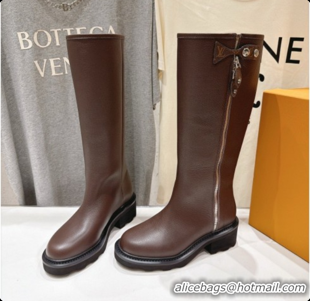 Best Price Louis Vuitton LV Beaubourg High Boot in Brown Calfskin LV091730 2026 