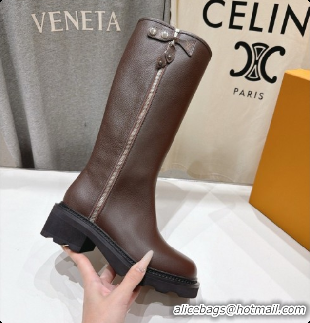 Best Price Louis Vuitton LV Beaubourg High Boot in Brown Calfskin LV091730 2026 