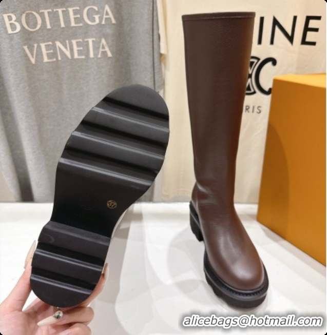 Best Price Louis Vuitton LV Beaubourg High Boot in Brown Calfskin LV091730 2026 