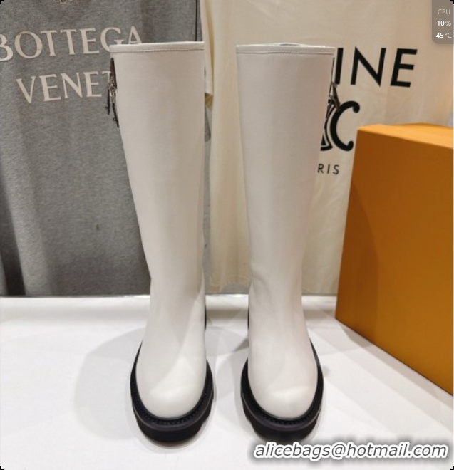 Super Quality Louis Vuitton LV Beaubourg High Boot in White Calfskin LV091731 2026