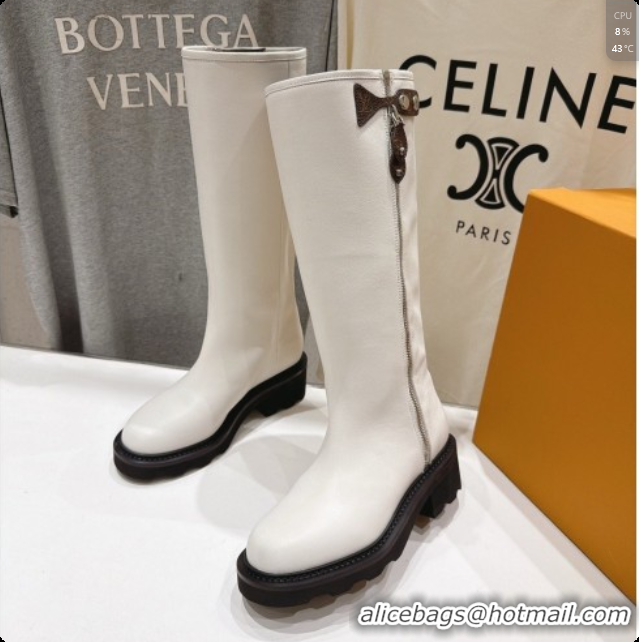 Super Quality Louis Vuitton LV Beaubourg High Boot in White Calfskin LV091731 2026