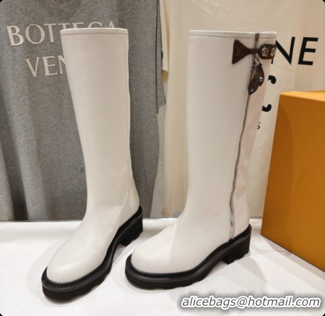 Super Quality Louis Vuitton LV Beaubourg High Boot in White Calfskin LV091731 2026