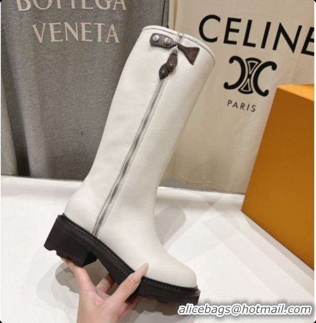 Super Quality Louis Vuitton LV Beaubourg High Boot in White Calfskin LV091731 2026