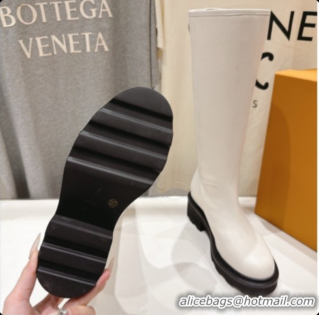 Super Quality Louis Vuitton LV Beaubourg High Boot in White Calfskin LV091731 2026