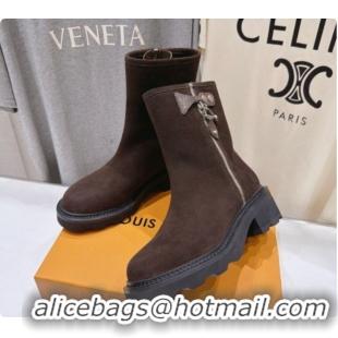 Low Cost Louis Vuitton LV Beaubourg Ankle Boot in Brown Suede LV091732 2026