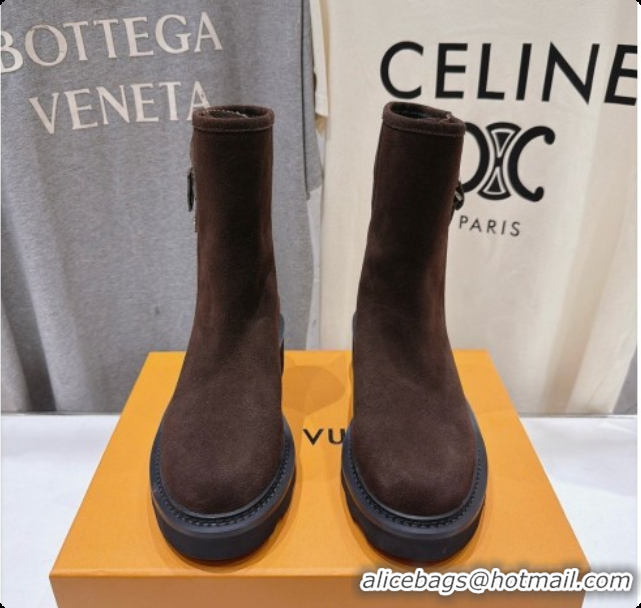 Low Cost Louis Vuitton LV Beaubourg Ankle Boot in Brown Suede LV091732 2026