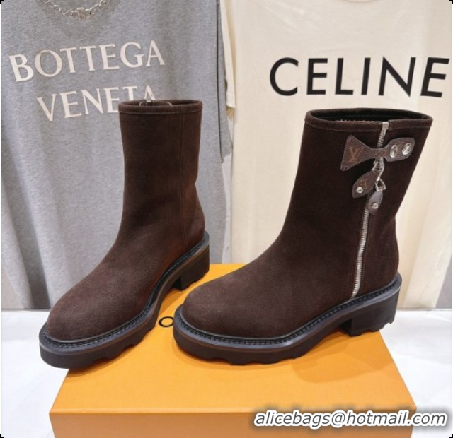 Low Cost Louis Vuitton LV Beaubourg Ankle Boot in Brown Suede LV091732 2026