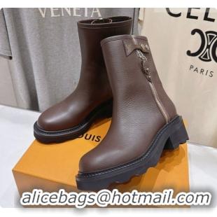 Good Quality Louis Vuitton LV Beaubourg Ankle Boot in Brown Calfskin LV091733 2026