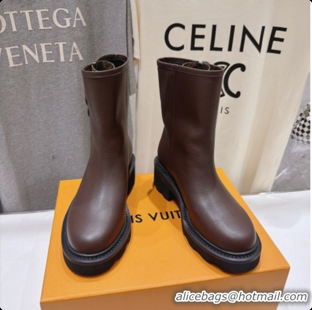 Good Quality Louis Vuitton LV Beaubourg Ankle Boot in Brown Calfskin LV091733 2026