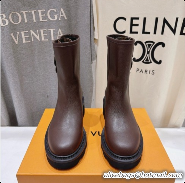 Good Quality Louis Vuitton LV Beaubourg Ankle Boot in Brown Calfskin LV091733 2026