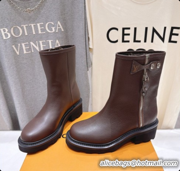 Good Quality Louis Vuitton LV Beaubourg Ankle Boot in Brown Calfskin LV091733 2026