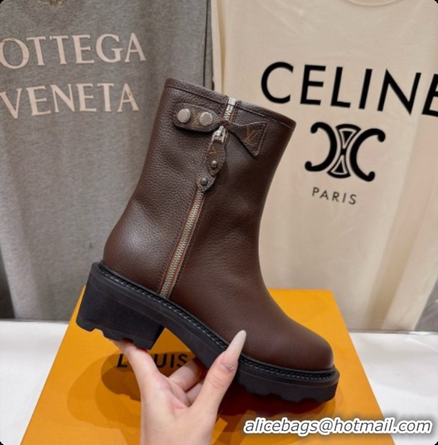 Good Quality Louis Vuitton LV Beaubourg Ankle Boot in Brown Calfskin LV091733 2026