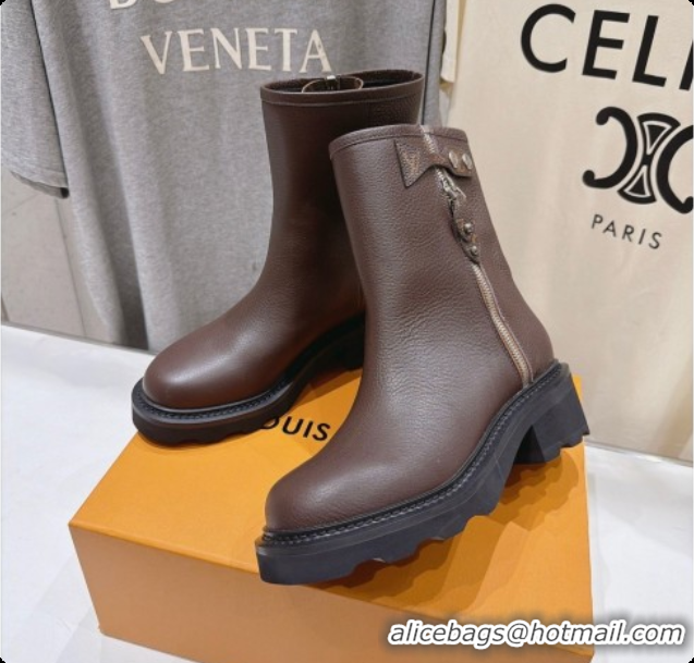 Good Quality Louis Vuitton LV Beaubourg Ankle Boot in Brown Calfskin LV091733 2026