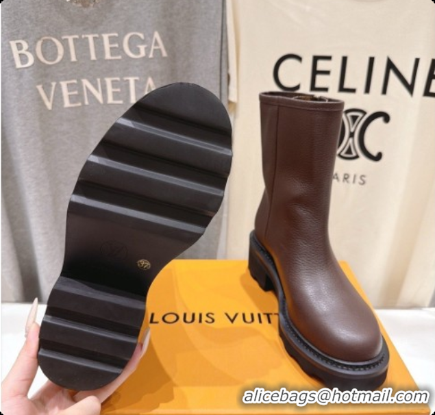 Good Quality Louis Vuitton LV Beaubourg Ankle Boot in Brown Calfskin LV091733 2026