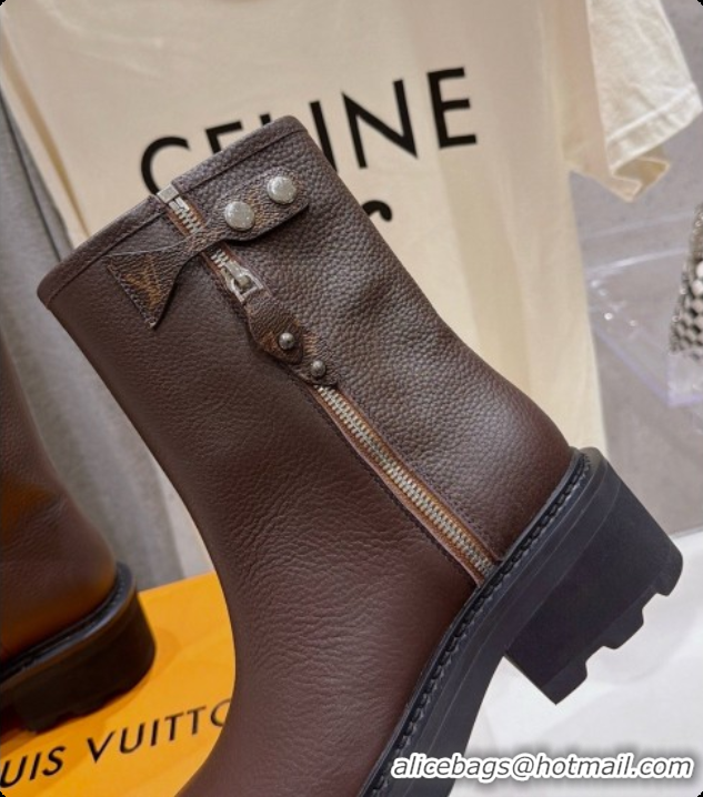 Good Quality Louis Vuitton LV Beaubourg Ankle Boot in Brown Calfskin LV091733 2026
