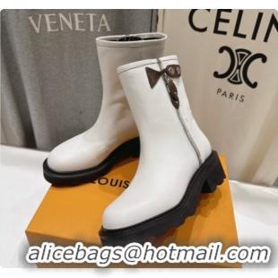 Best Price Louis Vuitton LV Beaubourg Ankle Boot in White Calfskin LV091734 2026