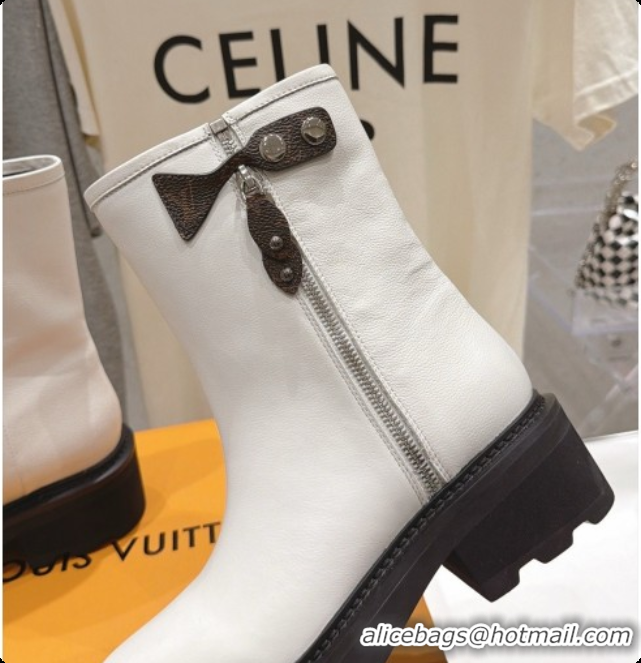 Best Price Louis Vuitton LV Beaubourg Ankle Boot in White Calfskin LV091734 2026